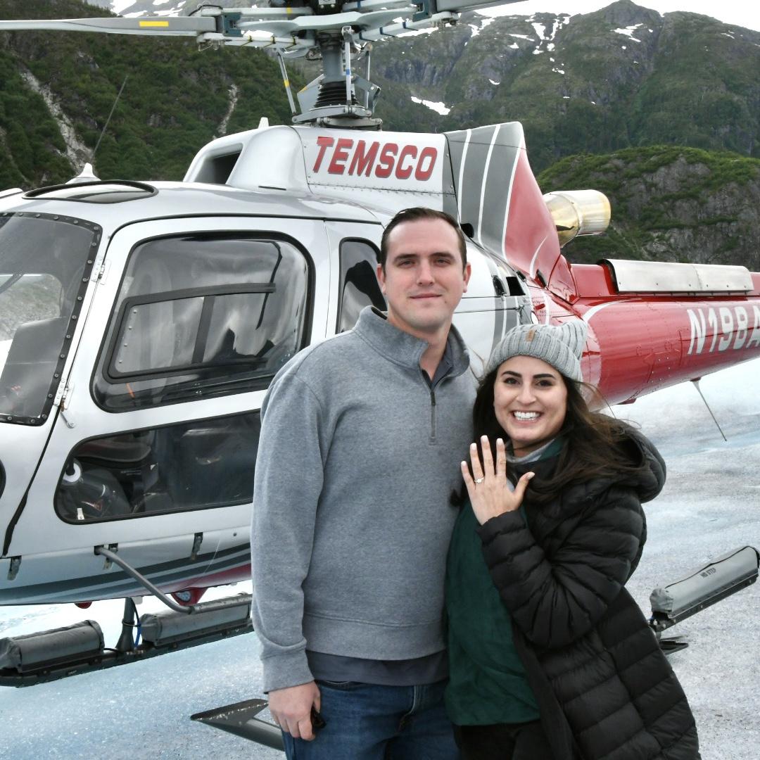 Helicopter ride in Juneau, Alaska that ended with a proposal!