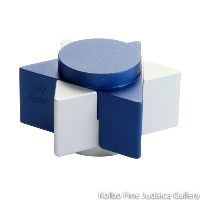 Traveling Candlesticks, Interlocking Star Design, Dark Blue and Gray Anodized Aluminum