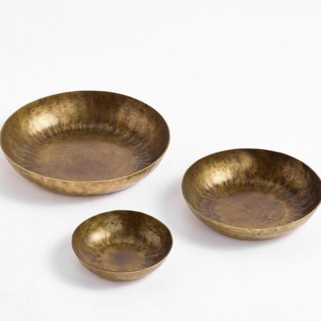 Antique Brass Stacking Bowls S/3