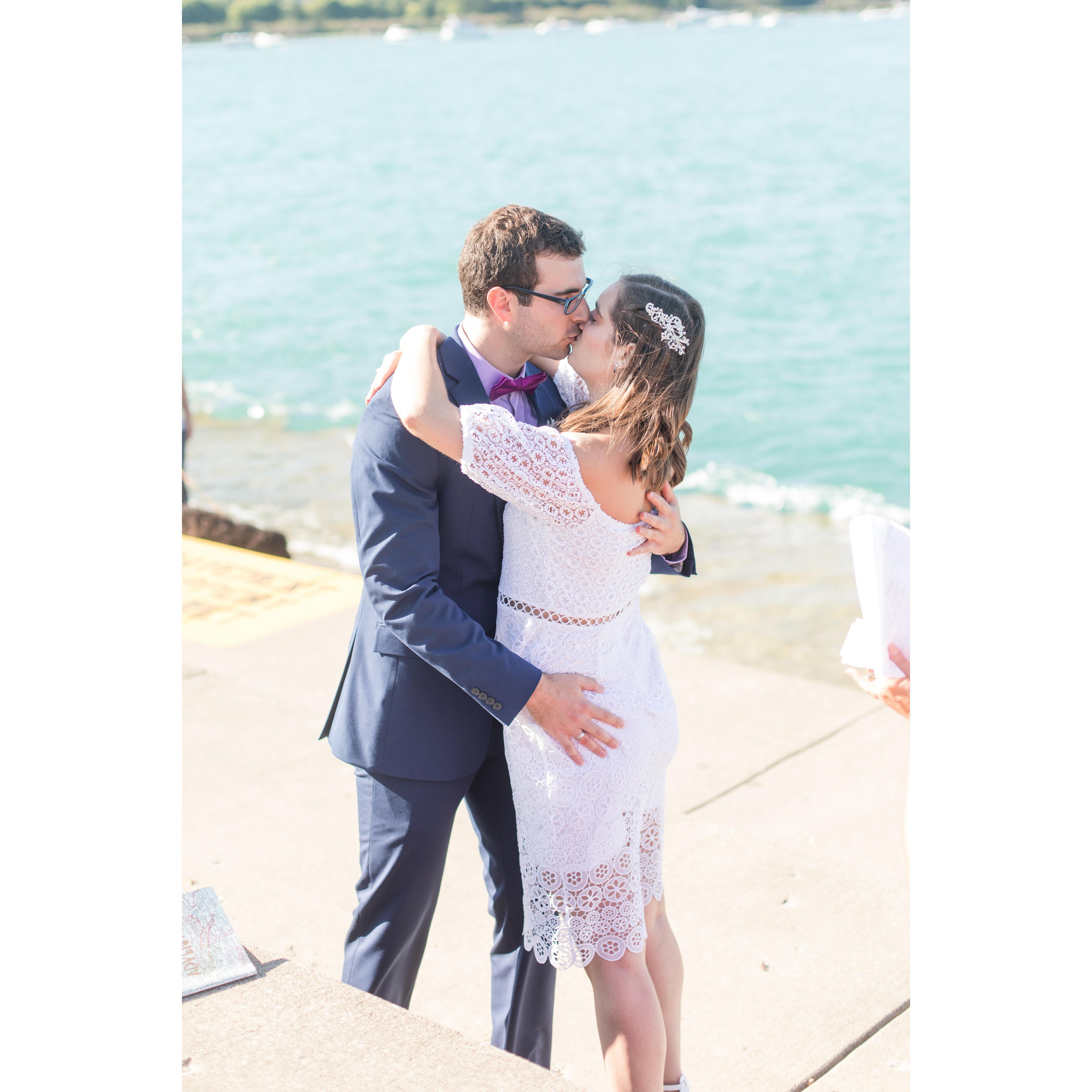 First kiss as husband and wife