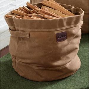 Waxed-Canvas Storage Tote - Khaki Brown