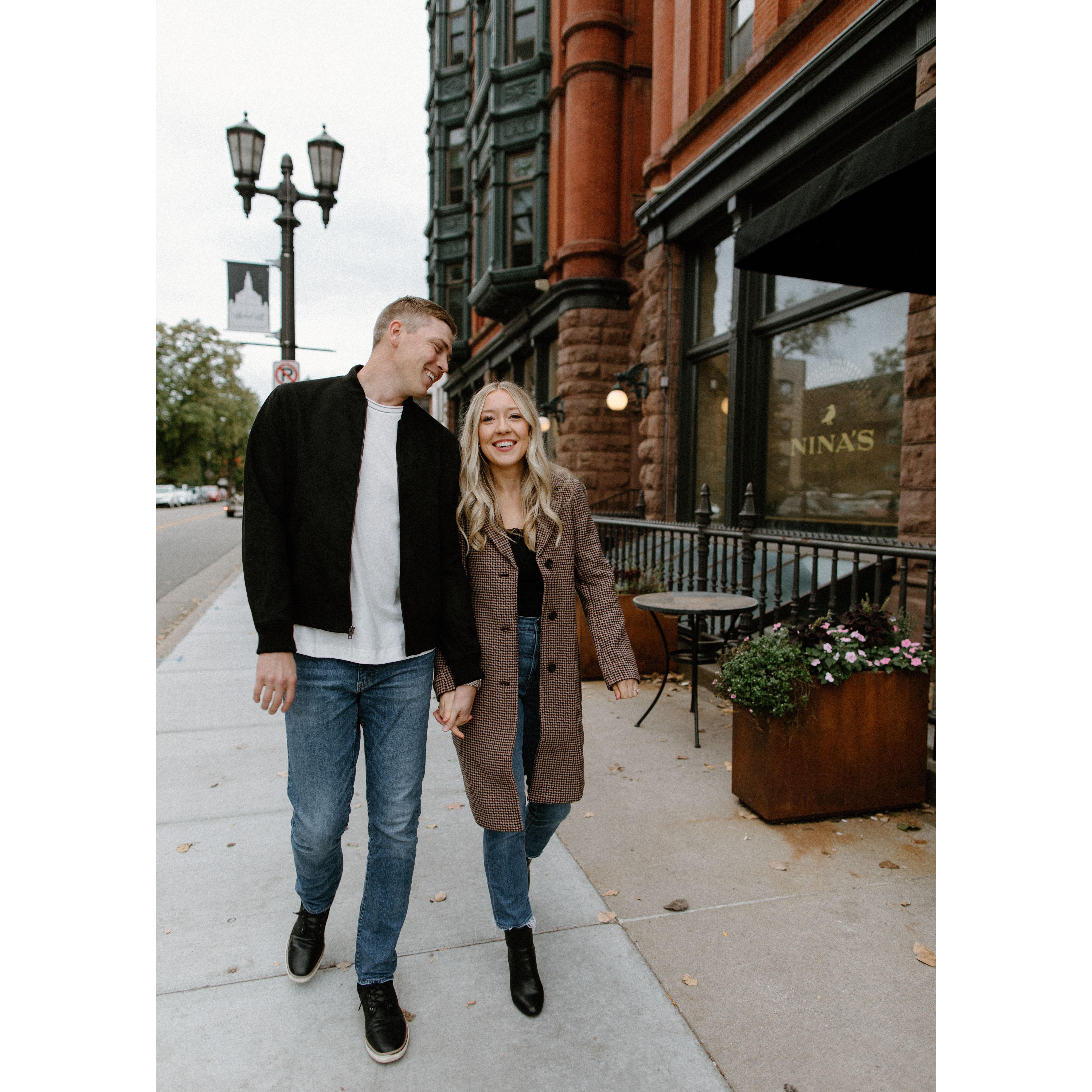 Engagement pictures at WA Frost, where we had dinner after Henry proposed!