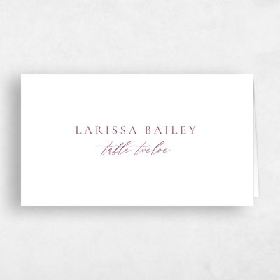 Deep Magenta, Purple Wedding Place Card - Seville