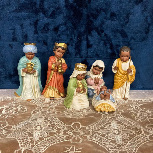 Home Interiors & Gifts 6 Piece Black Nativity Set