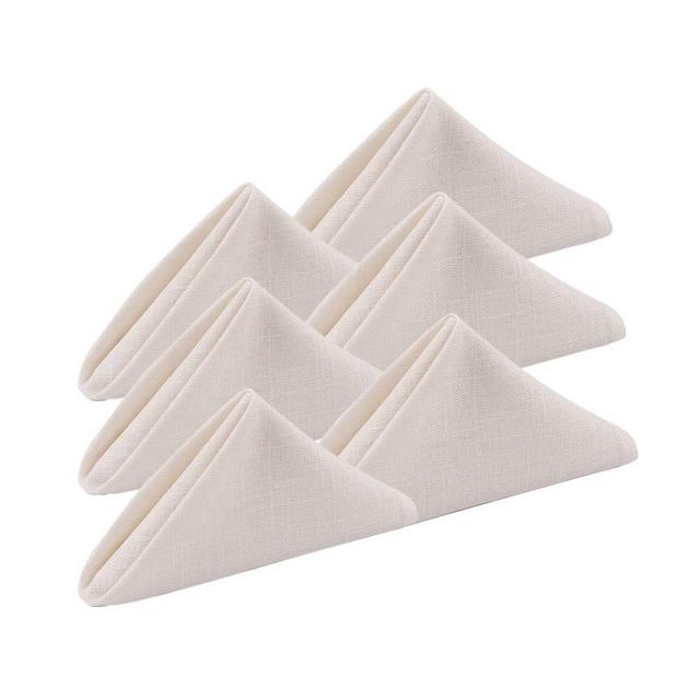KOFFOTA Linen Cloth Napkins for Dinner,Set of 6.Thick Linen Table Napkins Kitchen Decorations. Gifts for Rustic Farmhouse Parties,Everyday Family use, Table Decorations,Restaurants.(Ivory,1515")