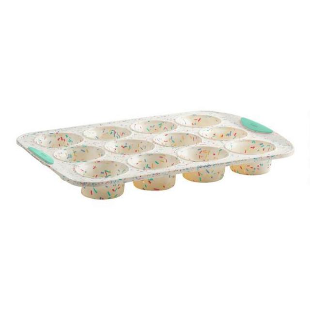 Trudeau Confetti Structured Silicone 12c Muffin Pan
