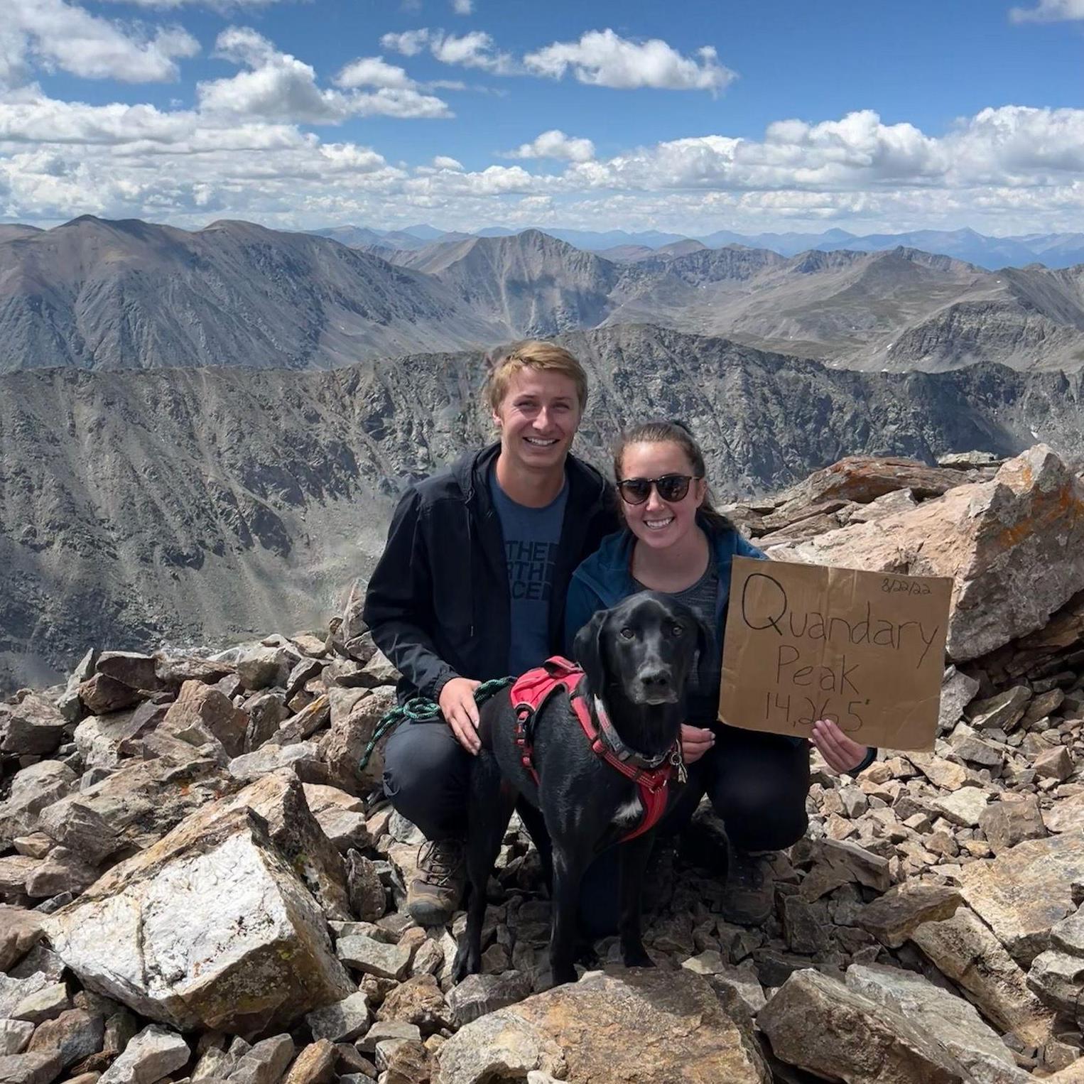 At the top of our first 14'er in Colorado - Quandary Peak.