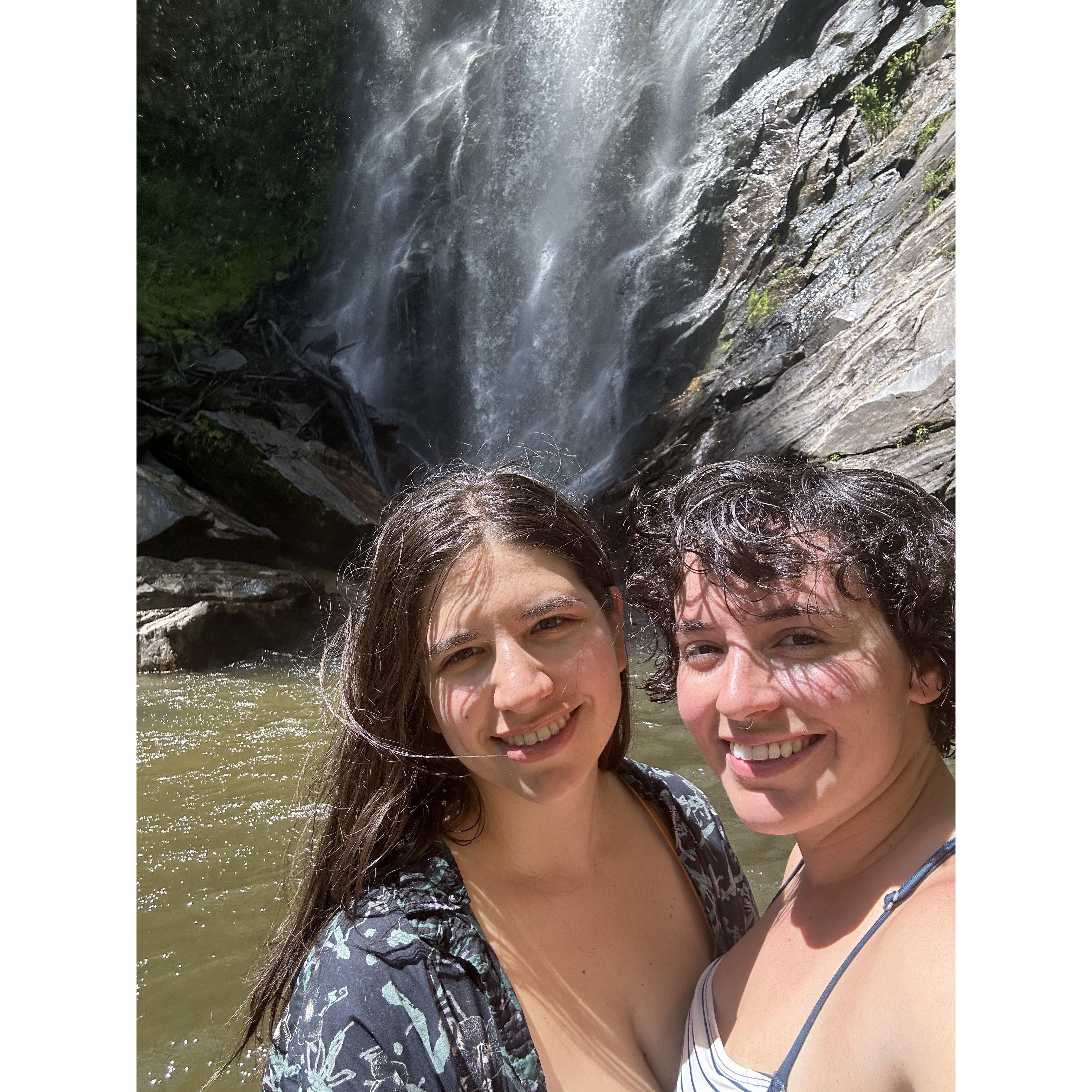 Waterfall hike near Asheville, NC.