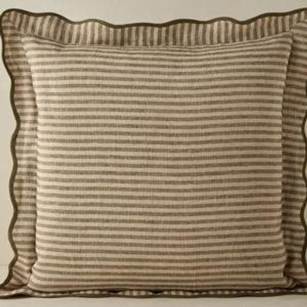 Lanie Linen Pillow by Sarah Sherman Samuel (Square Evergreen)