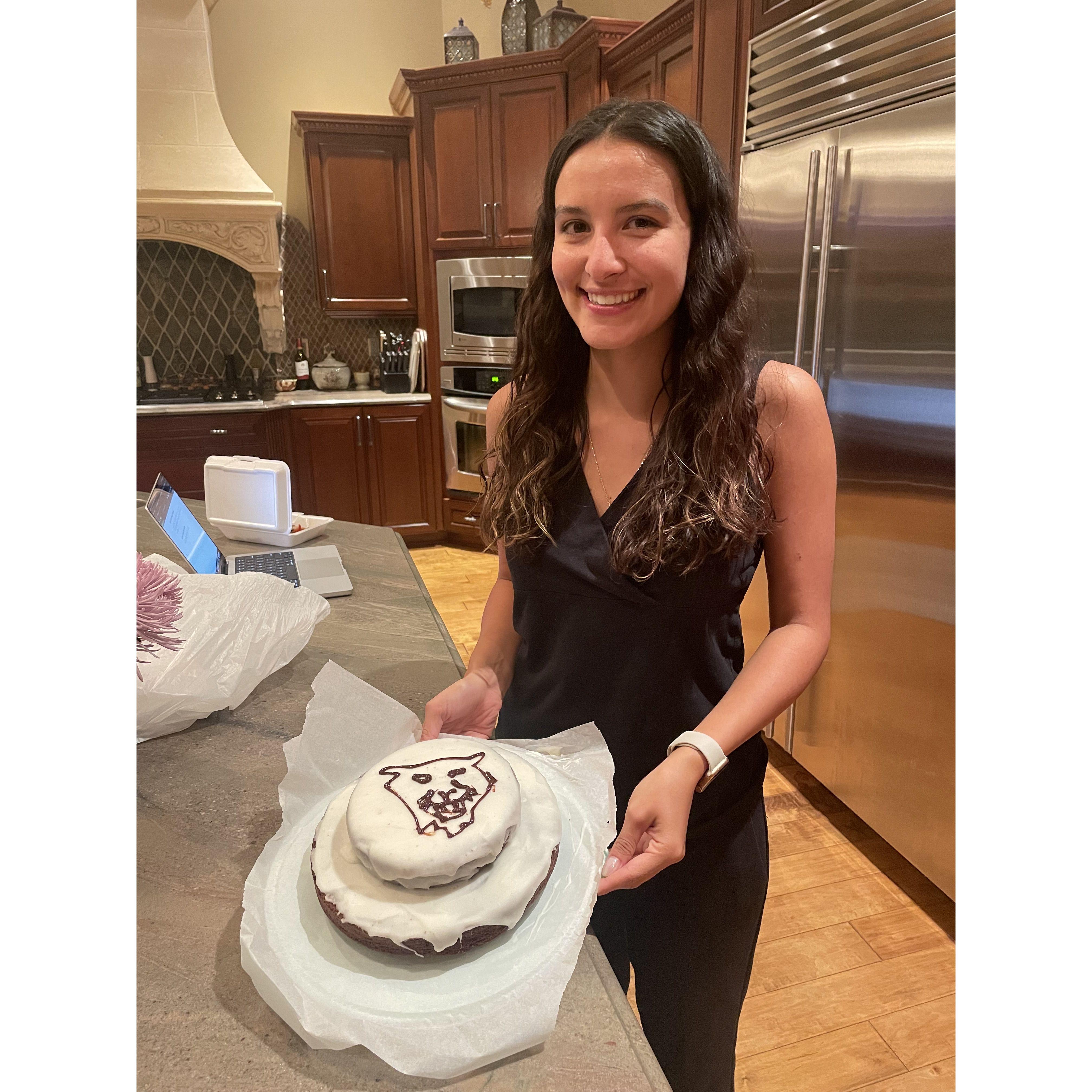 Matthew made Sasha a cake for getting into Florida Tech!
