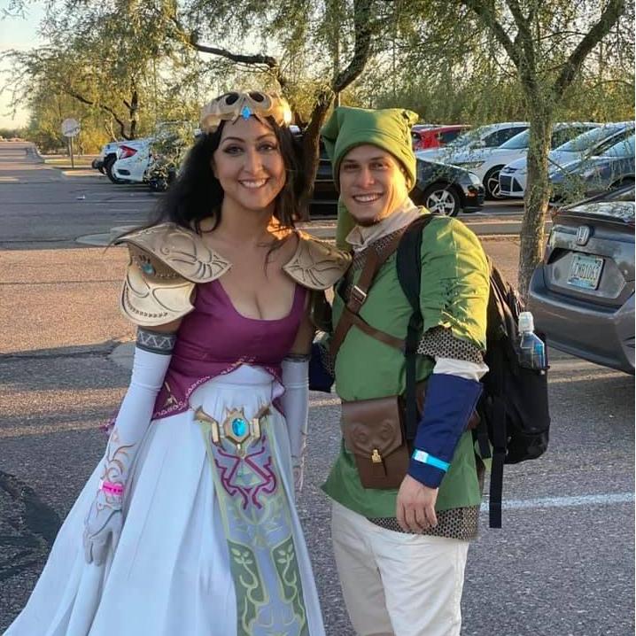 We went to an Anime Convention as Zelda and Link and won third prize in the costume contest.