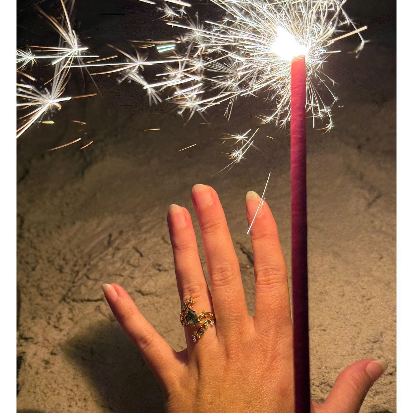 Wilding proposed on the beach during the 4th of July firework show. It was the most magical moment, and this was the one picture we took!