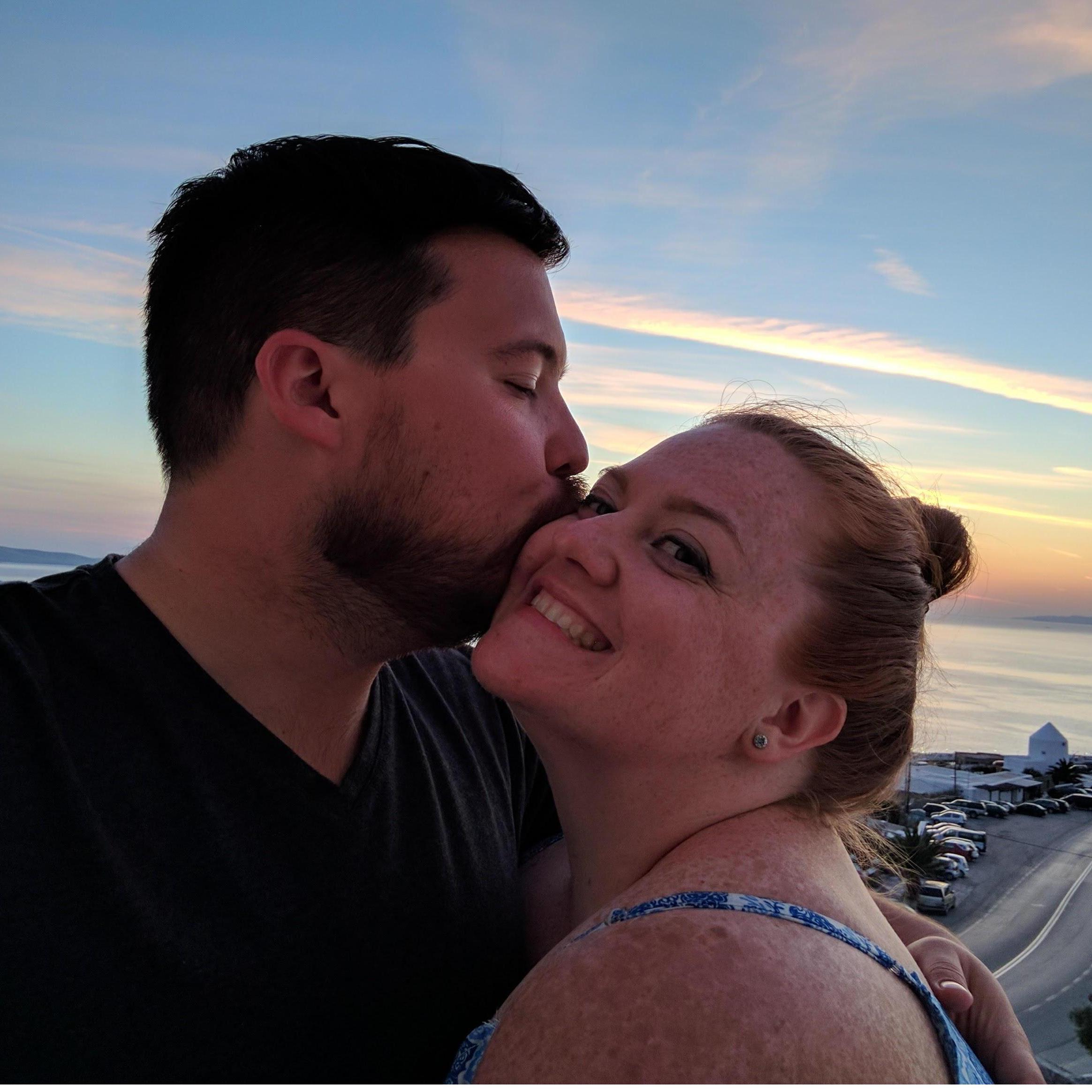 Enjoying the sunset in Mykonos