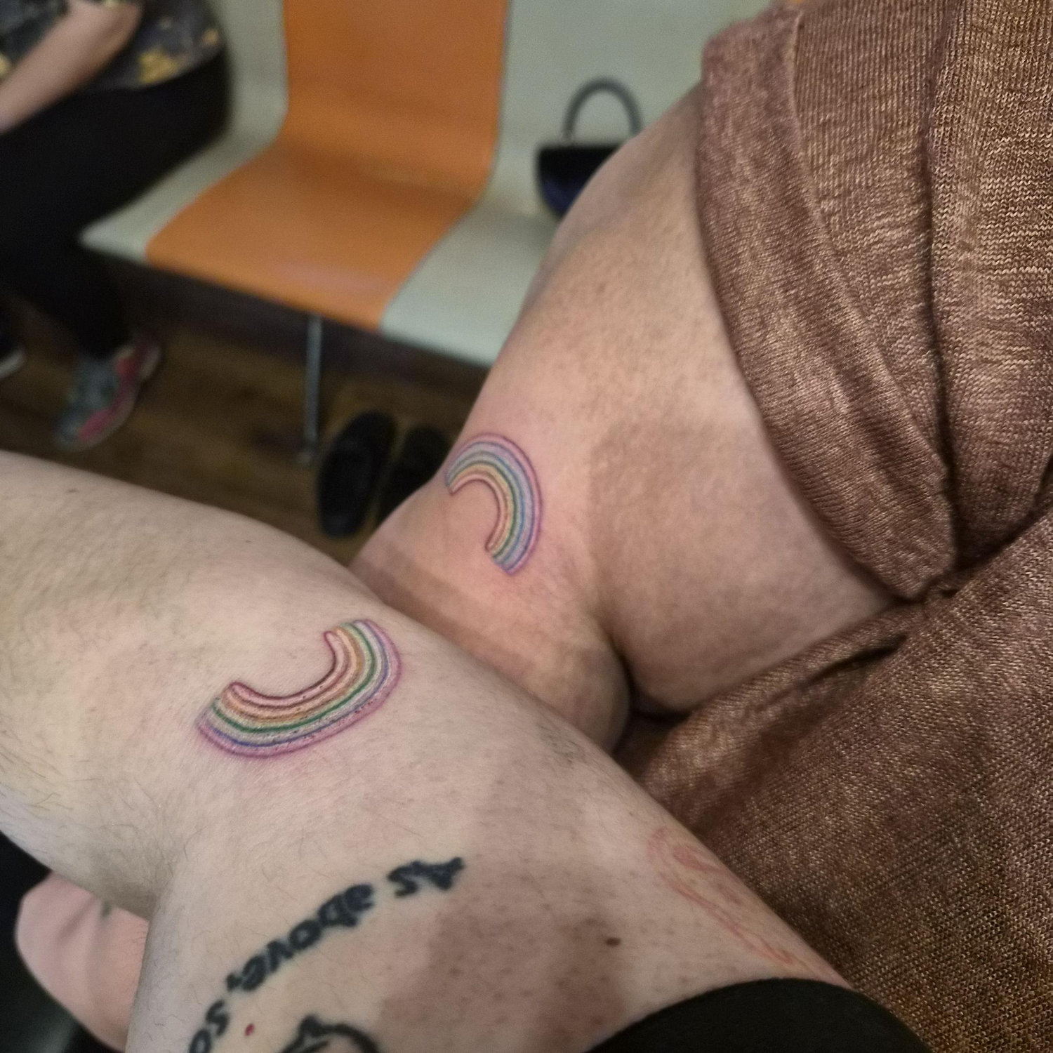 Tattoos we got at our engagement since we're gay!