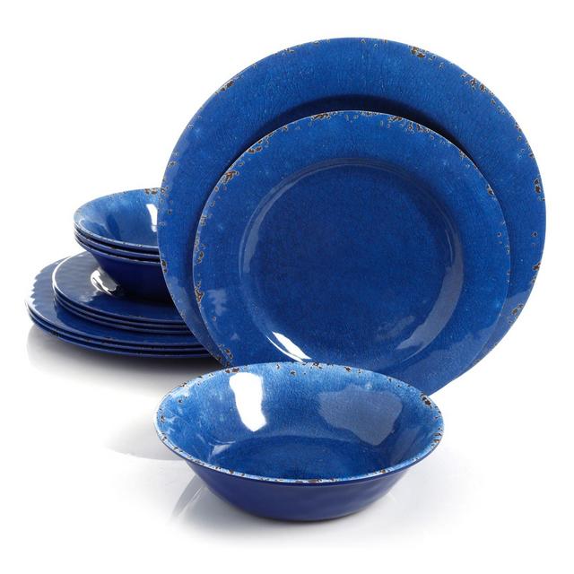 Studio California Mauna 12-Piece Dinnerware Set in Blue