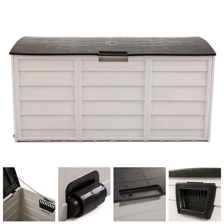 Jaxpety Deck Storage Box Outdoor Patio Garage Shed Backyard Garden Tool Box Container
