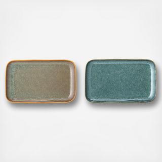 Rectangle Stoneware 2-Piece Platter Set