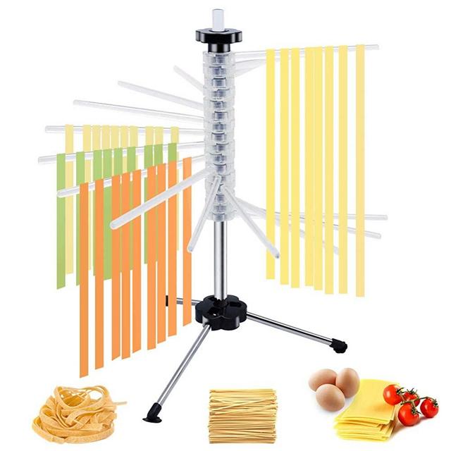CHEFLY Foldable Pasta Drying Rack Noodle Dryer 17.87" Height for Long Spaghetti Fettuccine Lasagne Sheets P1803