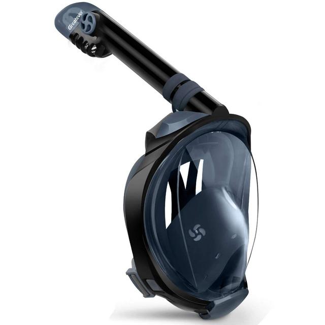 Greatever G2 Full Face Snorkel Mask with Latest Dry Top System,Foldable 180 Degree Panoramic View Snorkeling Mask with Camera Mount,Safe Breathing,Anti-LeakAnti-Fog