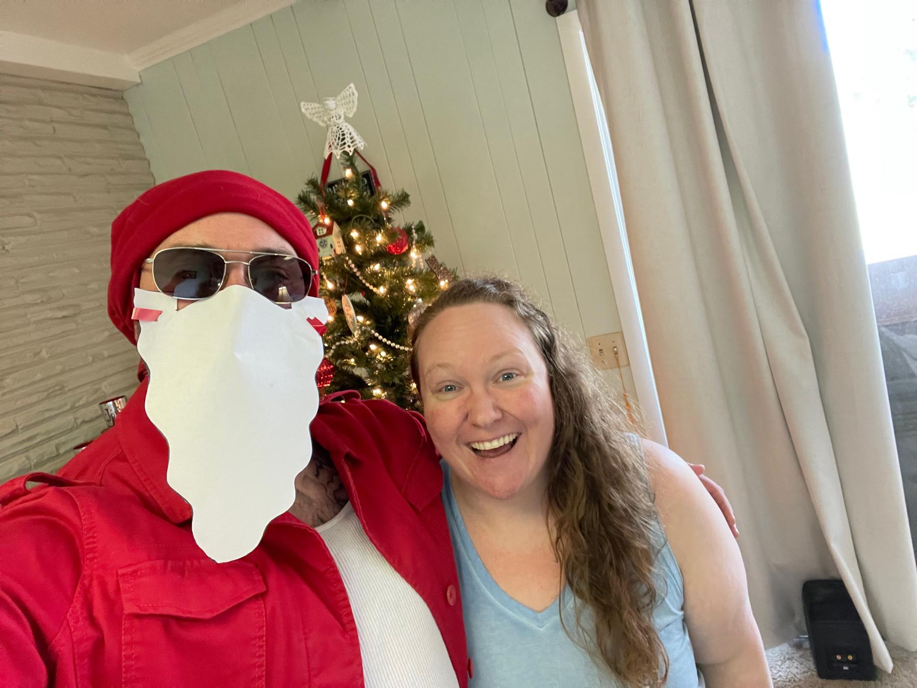 Rachel’s feeling down on Christmas because she’s sick?! Covid Claus to the rescue!