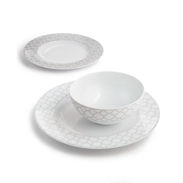 Charter Club Geometric 12-Pc. Dinnerware Set, Service for 4, Created for Macy’s