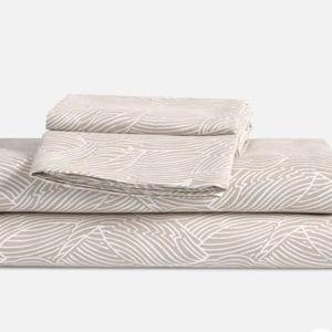 Luxe Sheet Set | King | Falling Leaves in Almond