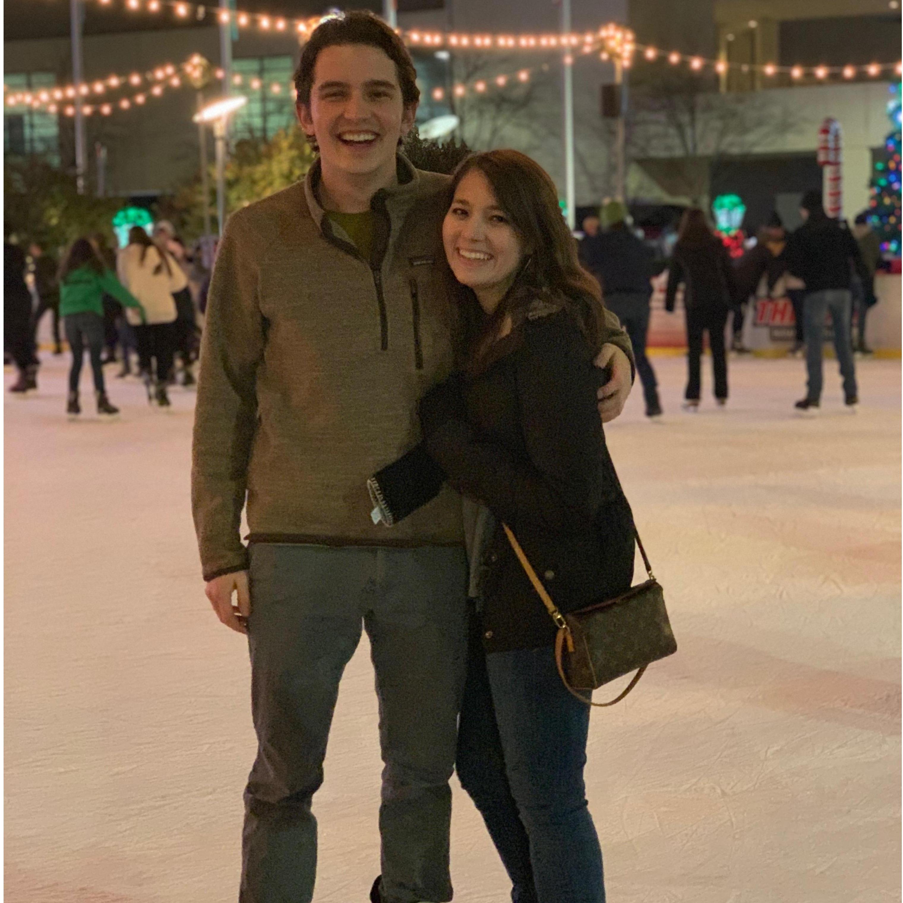 One of our very first pictures together...and Sam's first time ice skating