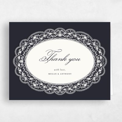 Ebony, Black Wedding Thank You - Jonquil Landscape