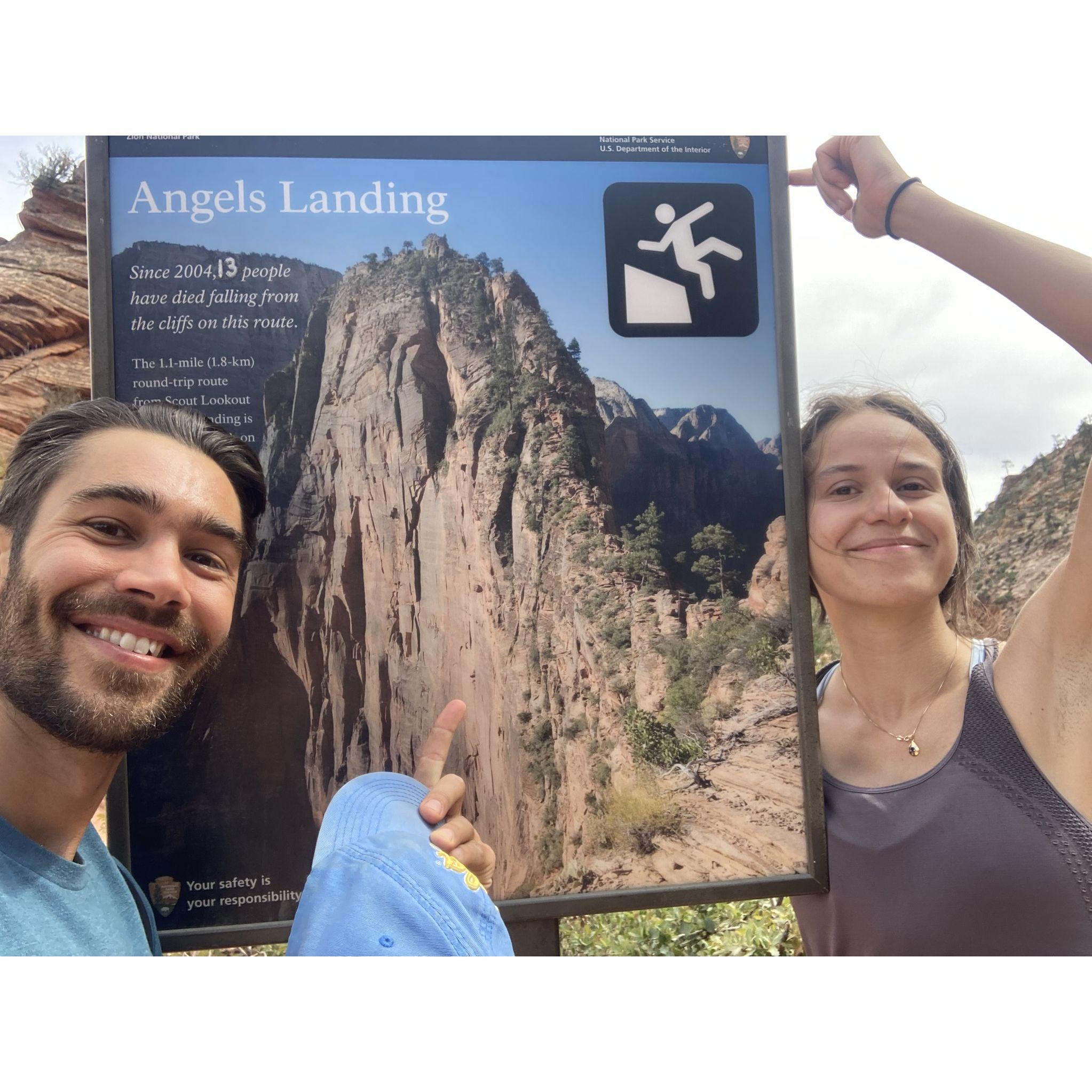 Hiking in Zion National Park.
