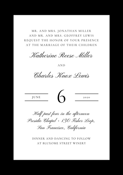 Blake Border | Black | Zola Wedding Invitations