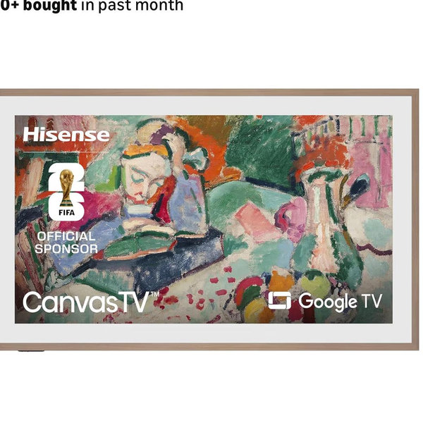 Hisense 65-Inch Class QLED 4K S7N CanvasTV™ Series Dolby Vision HDR Google Smart TV (65S7N) - 144Hz, Art Mode, Anti-Glare Panel, Hi-Matte Display, Frame & UltraSlim Wall Mount Included