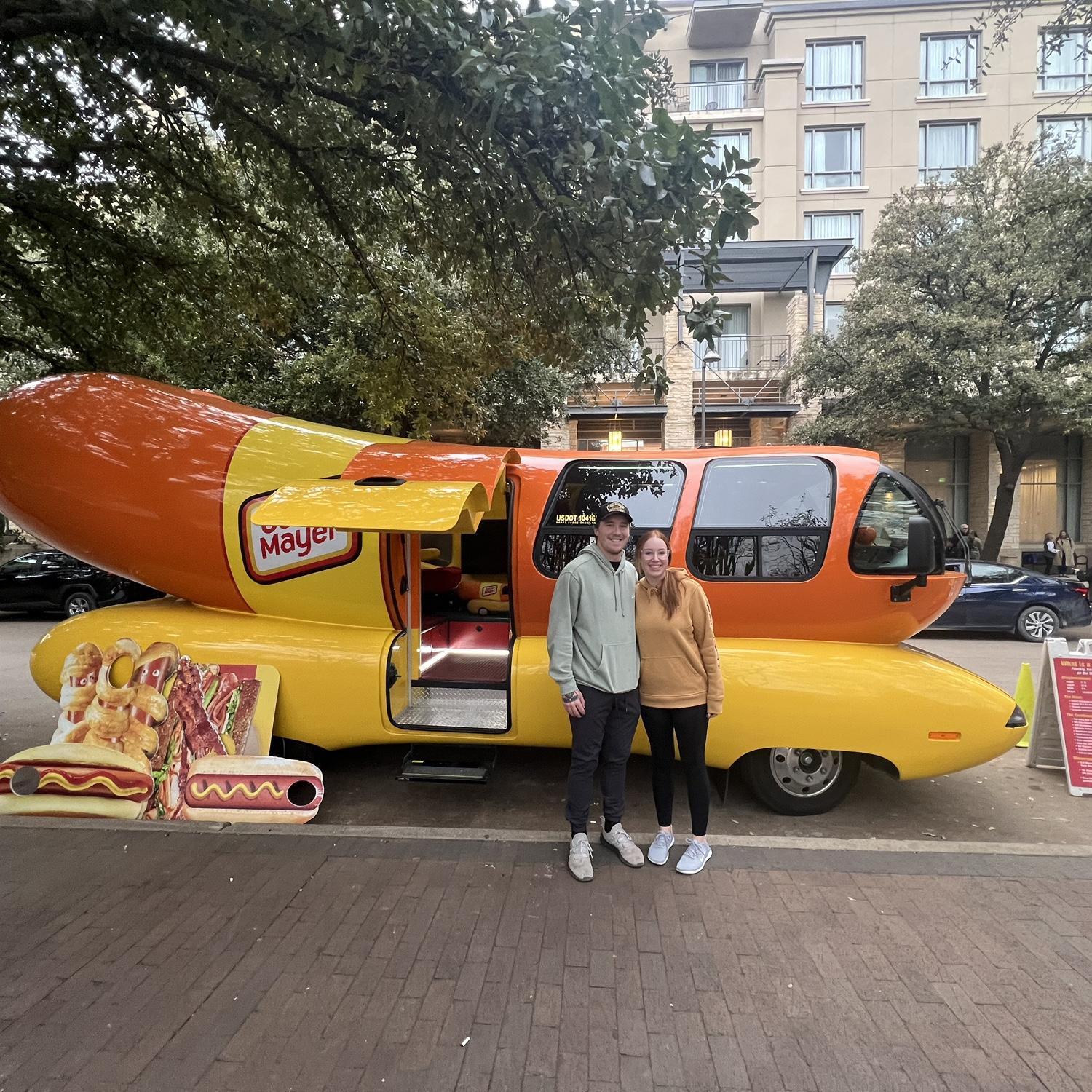 we saw the Oscar Meyer weenie mobile on our walk one day!