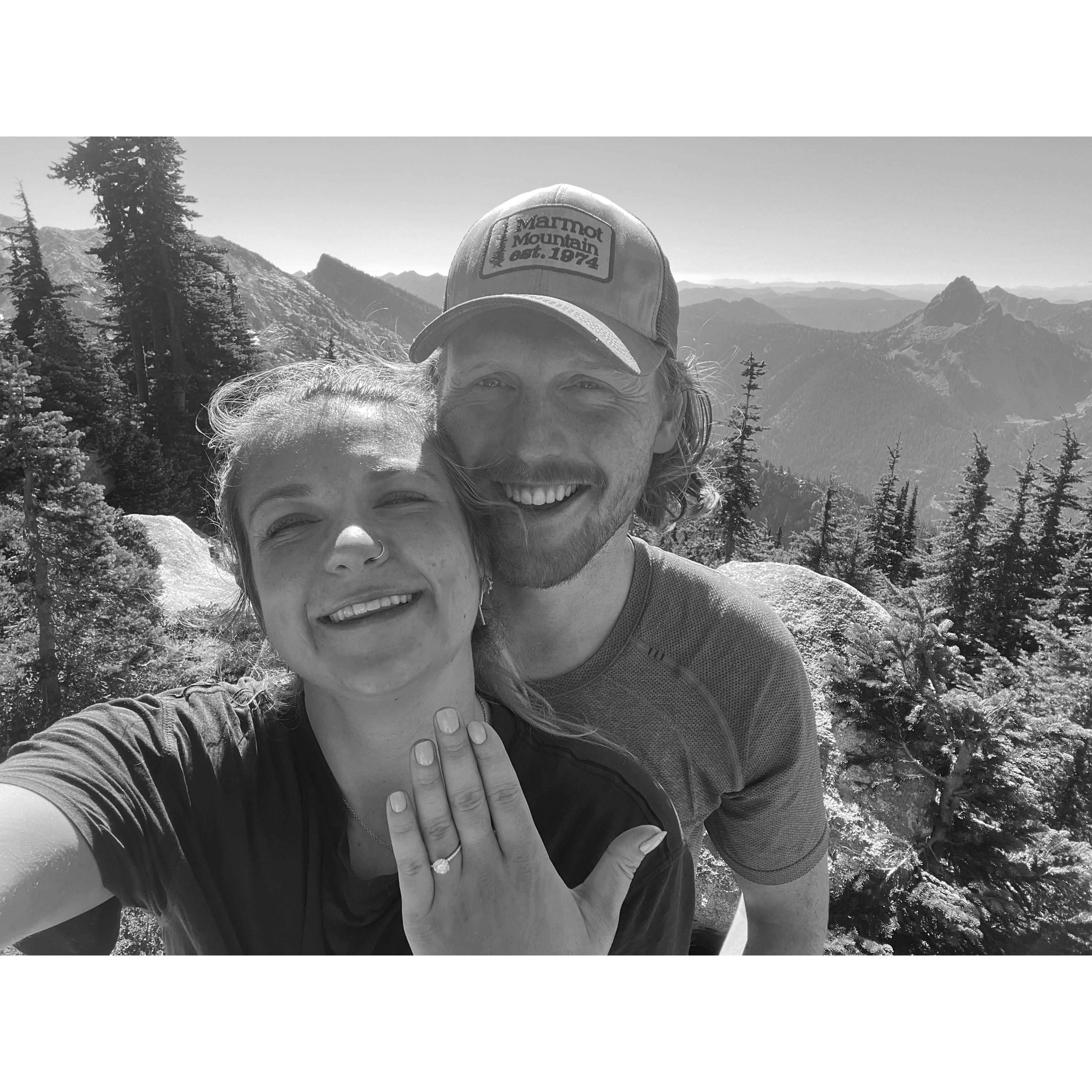 Engaged at the top of Trico Peak! September, 2021