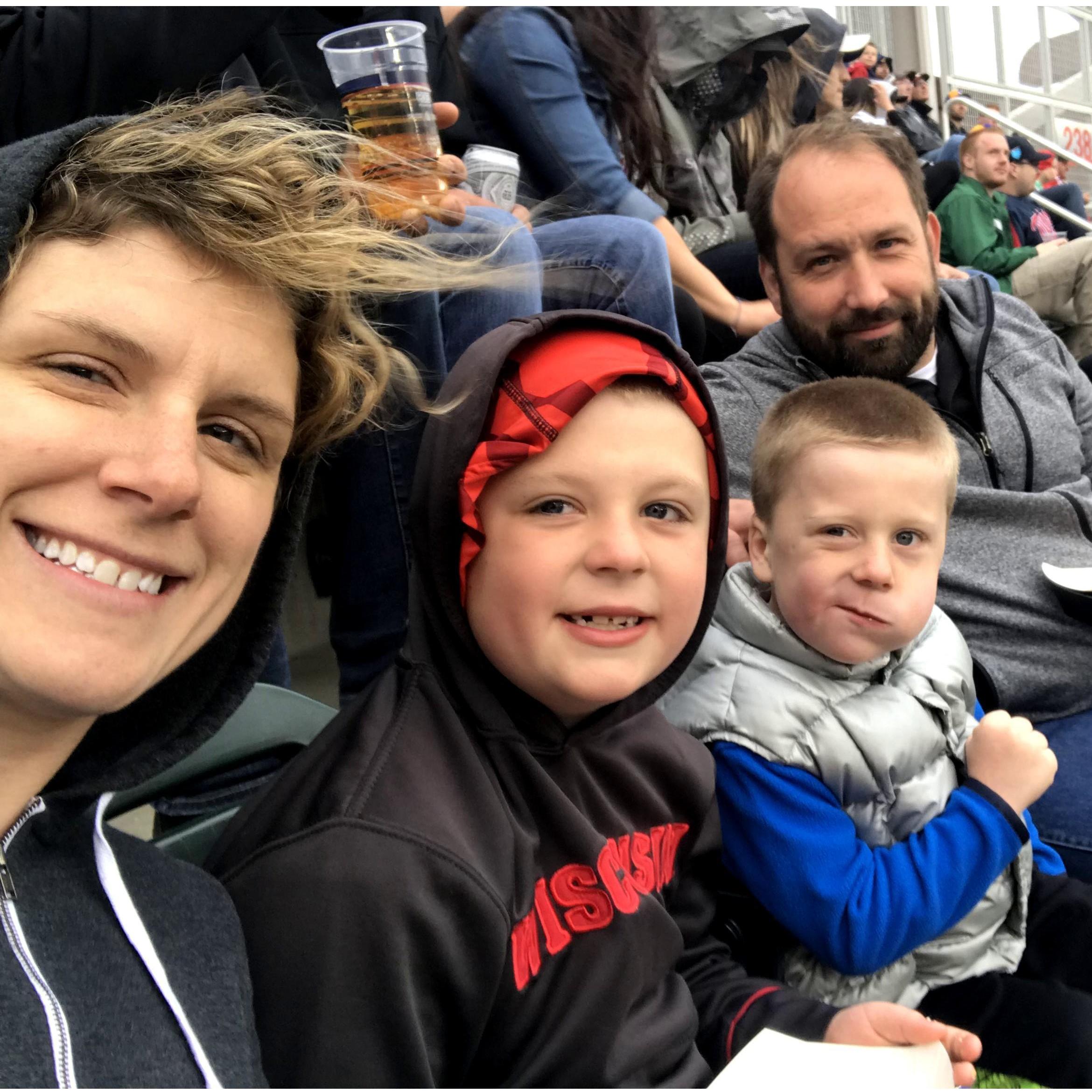 Twins v Brewers at Target Field. This was our first road trip and was unseasonably cold.
