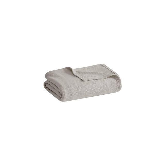 Full/Queen Freshspun Basketweave Cotton Bed Blanket Gray