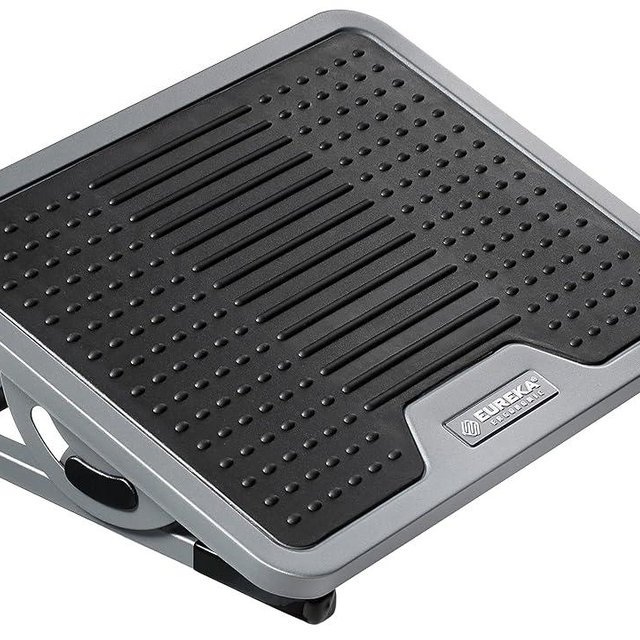 EUREKA ERGONOMIC Tilt Adjustable Footrest, Foot Rest for Under Desk at Work with Massage Surface, Office Foot Rest Under Desk with 20 Degree Tilt No Locking, Metal Frame