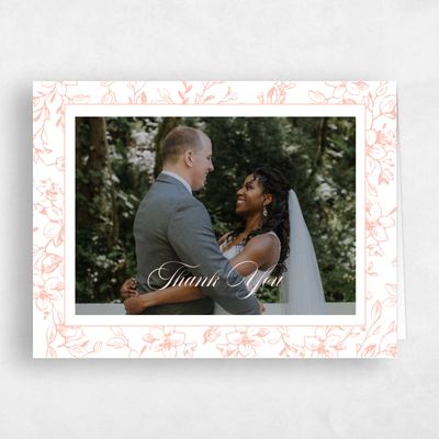 Peach Blush, Orange Wedding Thank You - Venado Photo