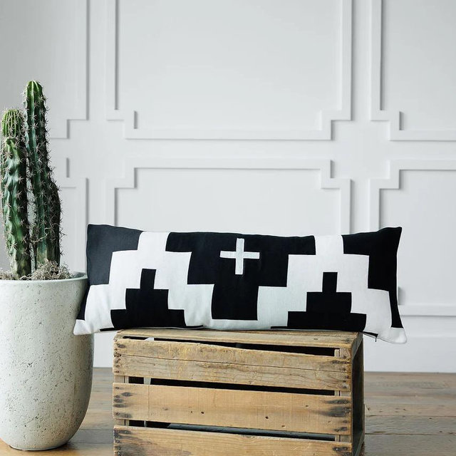 Presidio Lumbar Pillow Cover {B & W}