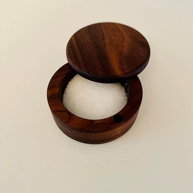 Walnut Hardwood Salt Cellar