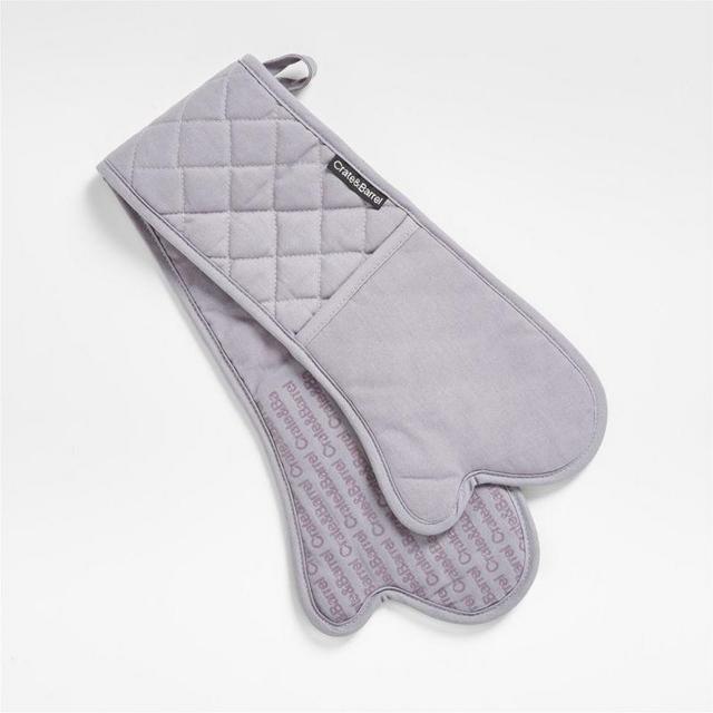 Silicone Grip Alloy Grey Double Oven Mitt