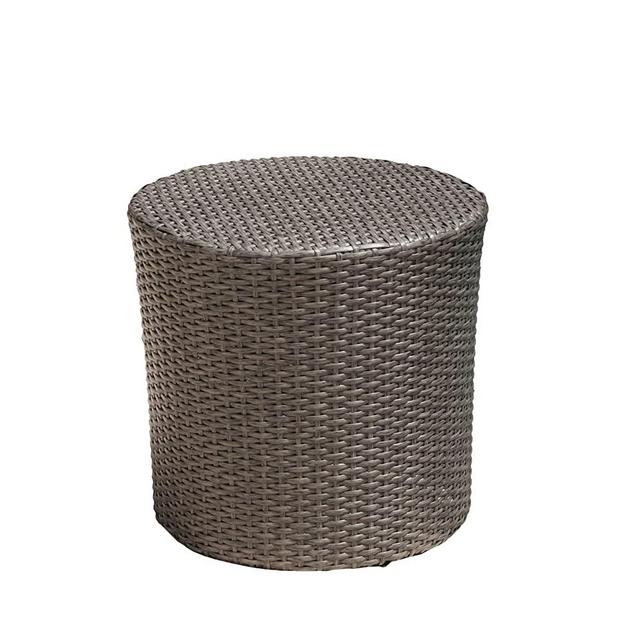 Christopher Knight Home Keaton Wicker Barrel Side Table, Dark Grey