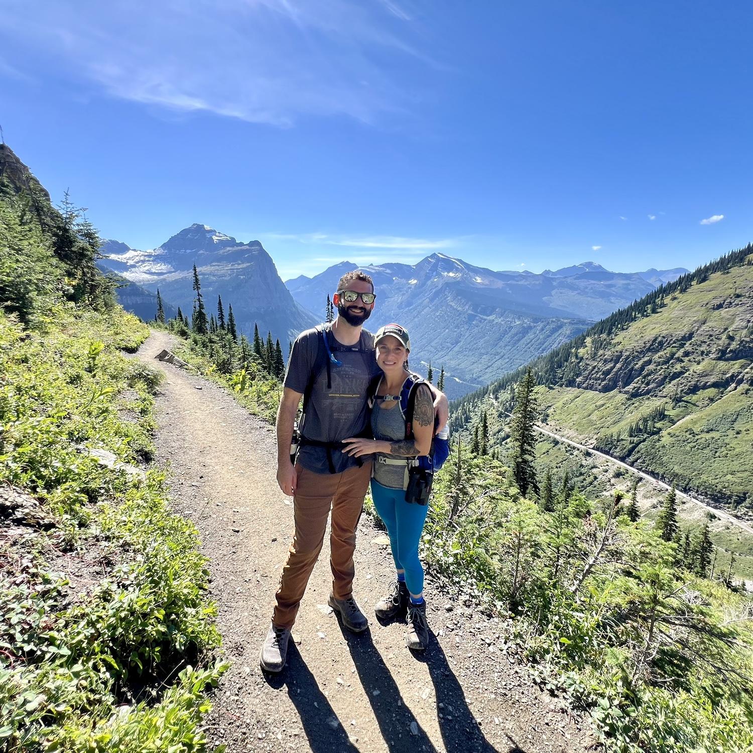 Our first engaged hike Highline Trail GNP