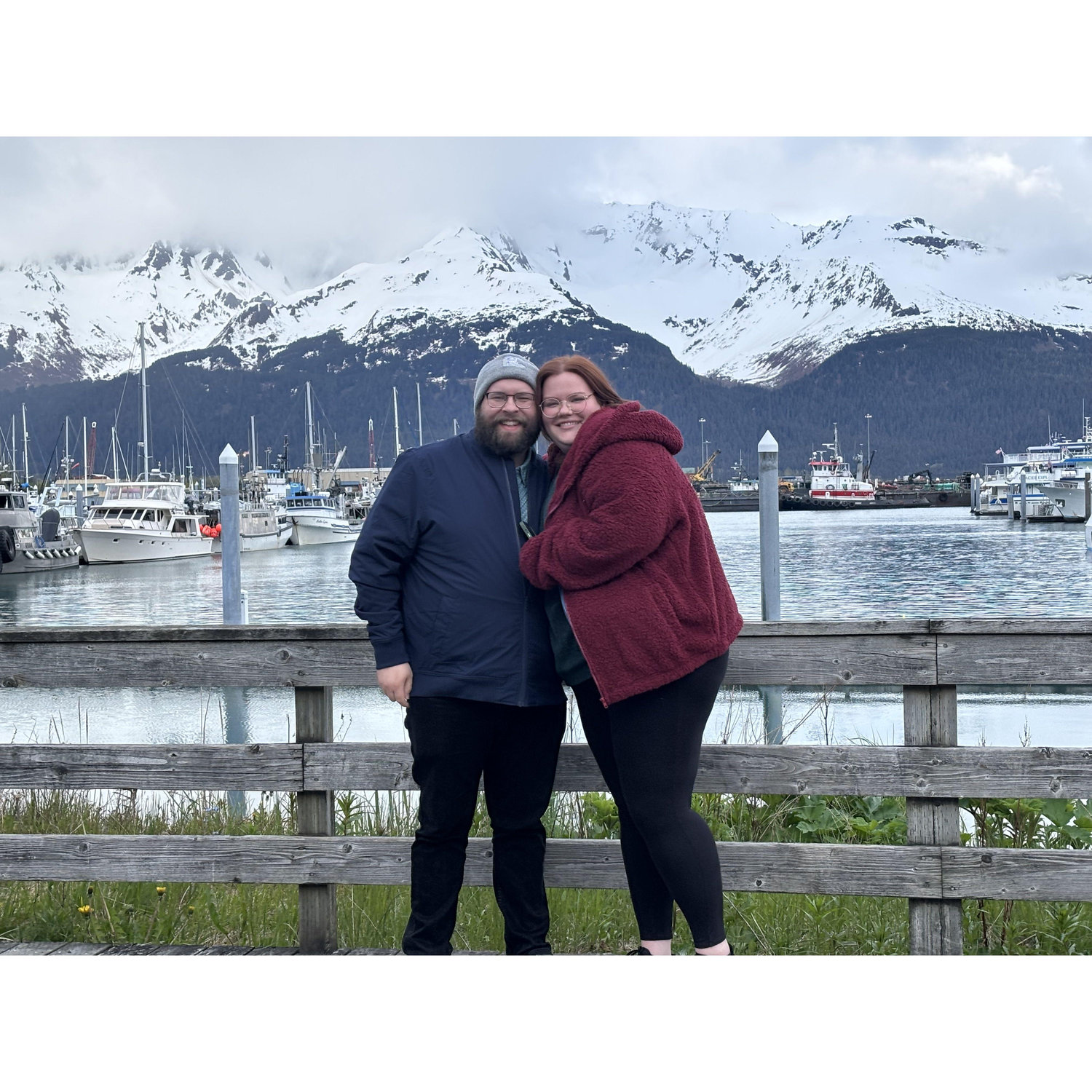 Our first day in Alaska together! This was in Seward the night before our cruise.