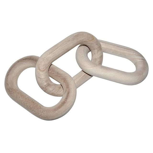 SCUBERT - 3 Link Wood Knot for Home Decoration,Wood Chain Link Decor,Decorations for Living Room, Rustic Farmhouse, Shelf,Coffee Table Decor