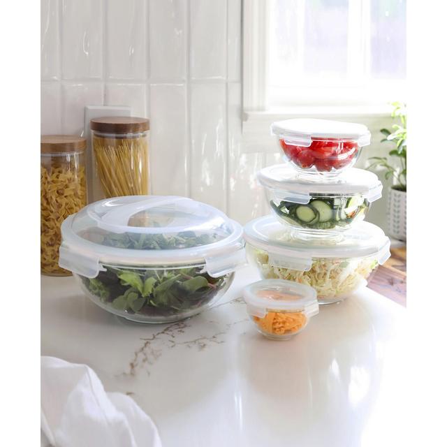 Sedona Kitchen 5-Piece Glass Food Storage Bowl Set