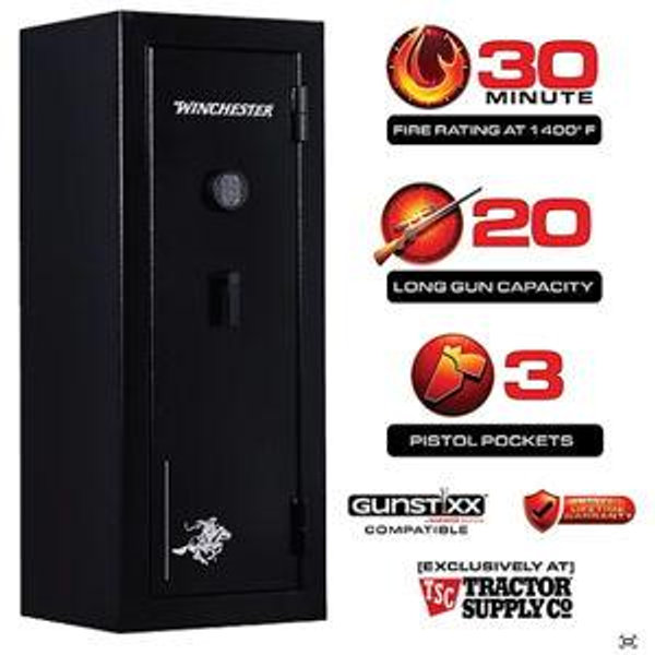 Winchester Safes 20 Long Gun 10.48 cu. ft. Electronic Lock Gun Safe, Black at Tractor Supply Co
