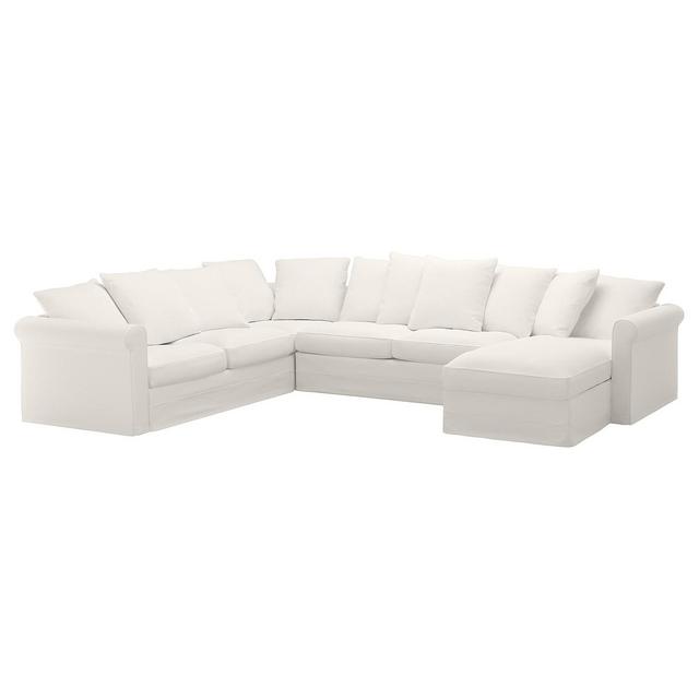 HÄRLANDACorner sleeper sofa, 5-seat, with chaise/Inseros white