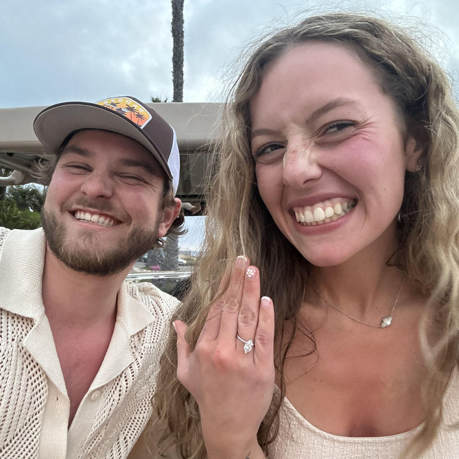Right after he proposed on the way back to the house!