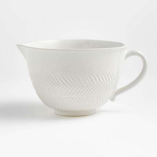 Fern White Ceramic Batter Bowl