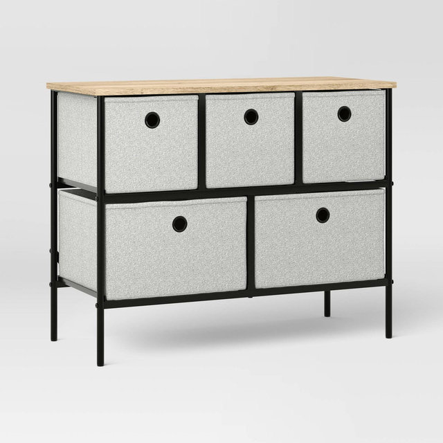 Fabric Bin Dresser Wide Black - Room Essentials™